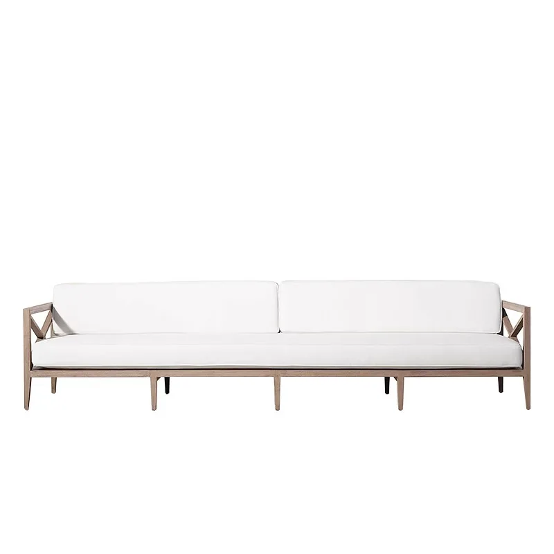 

Nordic outdoor teak single sofa courtyard living room outdoor garden hotel balcony waterproof sofa coffee table
