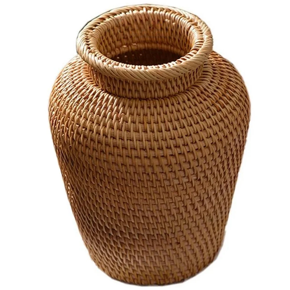 

Wicker Basket Rattan Hanging Flowerpot Flowerpot Storage Basket Wicker Vase Rustic Woven Pot