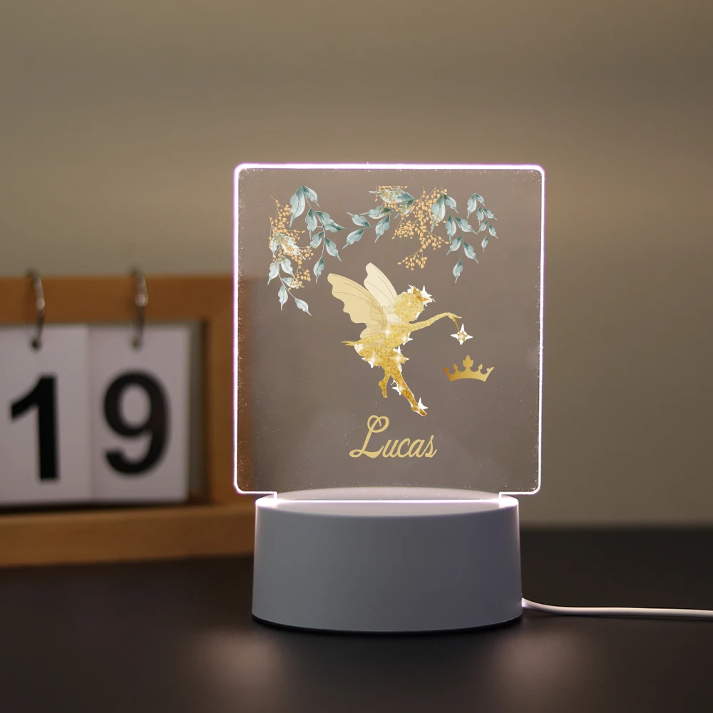 1 pc nice fairy ,car with cool animals UV Print Personalized Name 3D Touch LED Night Light Color Changing Lamp Kids Room Decor