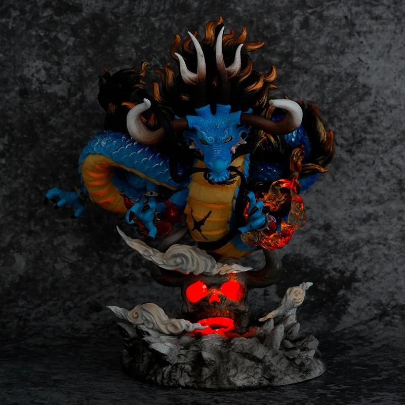 anime One Piece action figure Beast Kaido Hundred Beasts Kaido Dragon Can Shine Scene Handmade Ornament Model Anime model toys