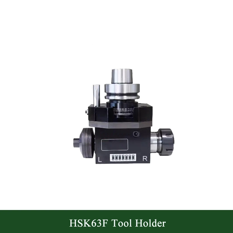 HSK63F 90 degree double head Dual output angle head ATC Spindle Tool Holder For Saw Bit Blade  / ISO30-ER32 Millting cutter