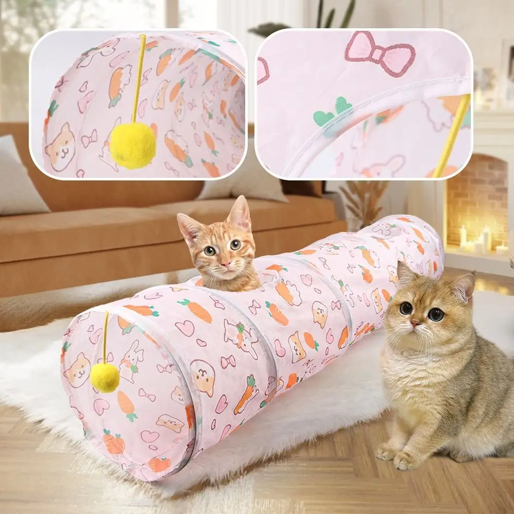 Fun Polyester+Steel Wire Cat Tunnel Tube Breathable Training Interactive Cat Nest Foldable Cat Maze Tunnel Puppy view 5