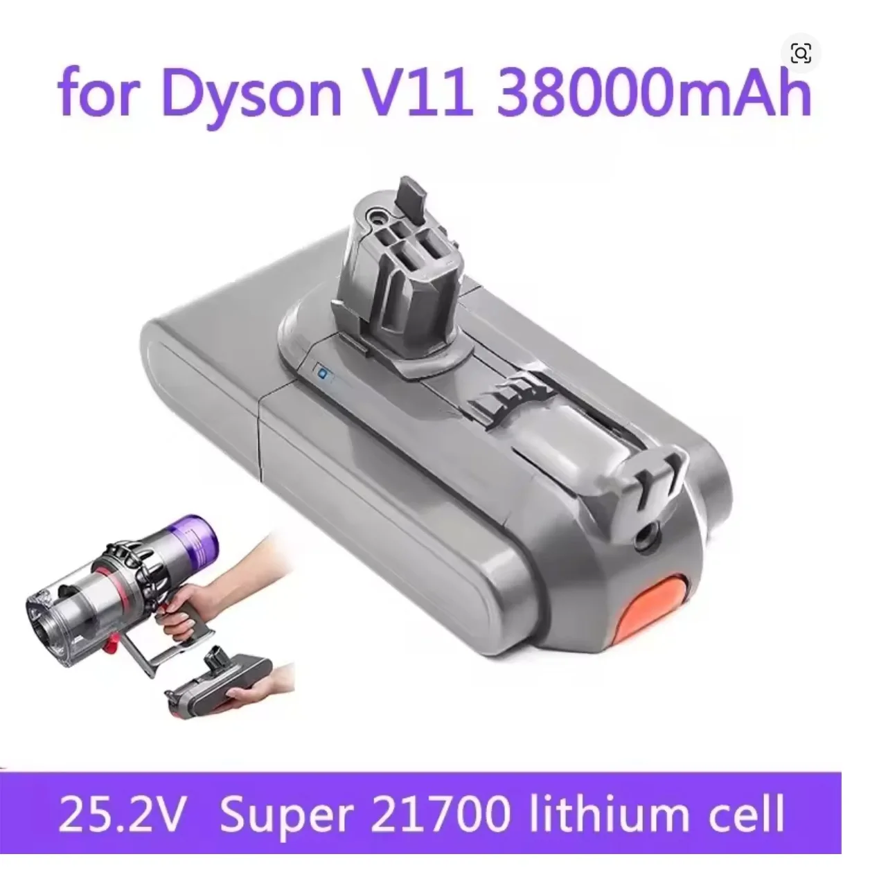 38000 mAh 100,8 Wh batterij met hoge capaciteit, compatibel met Dyson Torque Drive V11 Complete Fluffy V11 Animal V15 stofzuiger - afbeelding 2