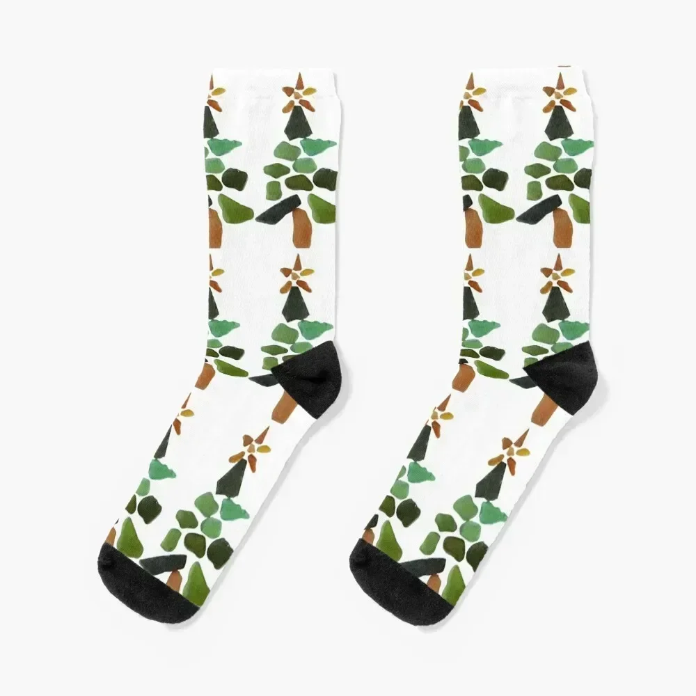 Sea Glass Christmas Tree Socks new year man funny gift Woman Socks Men's