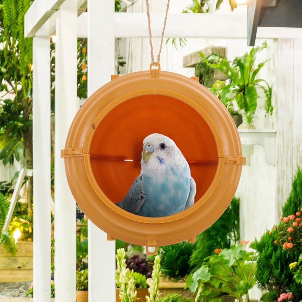 

Durable Bite Resistant Plastic Bird Nest Round Warm Winter Use Small Birds Parakeet Finch Breeding Cage Decorative Hanging Bed