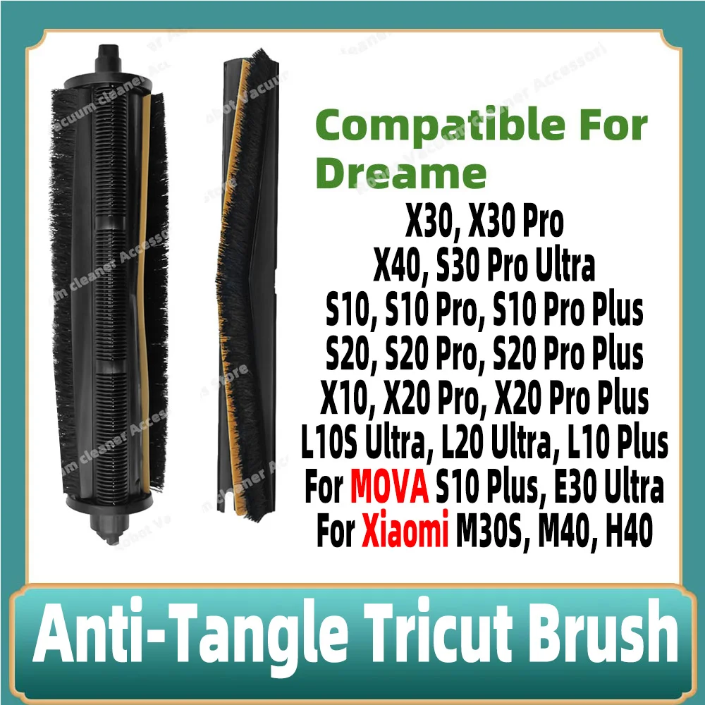 TriCut-Bürste passend für Dreame X40 Ultra, X30 Pro, X20 Pro, L10S Pro Ultra, Mova E30 Ultra, Xiaomi M30S, M40, H40, S10 Zubehör