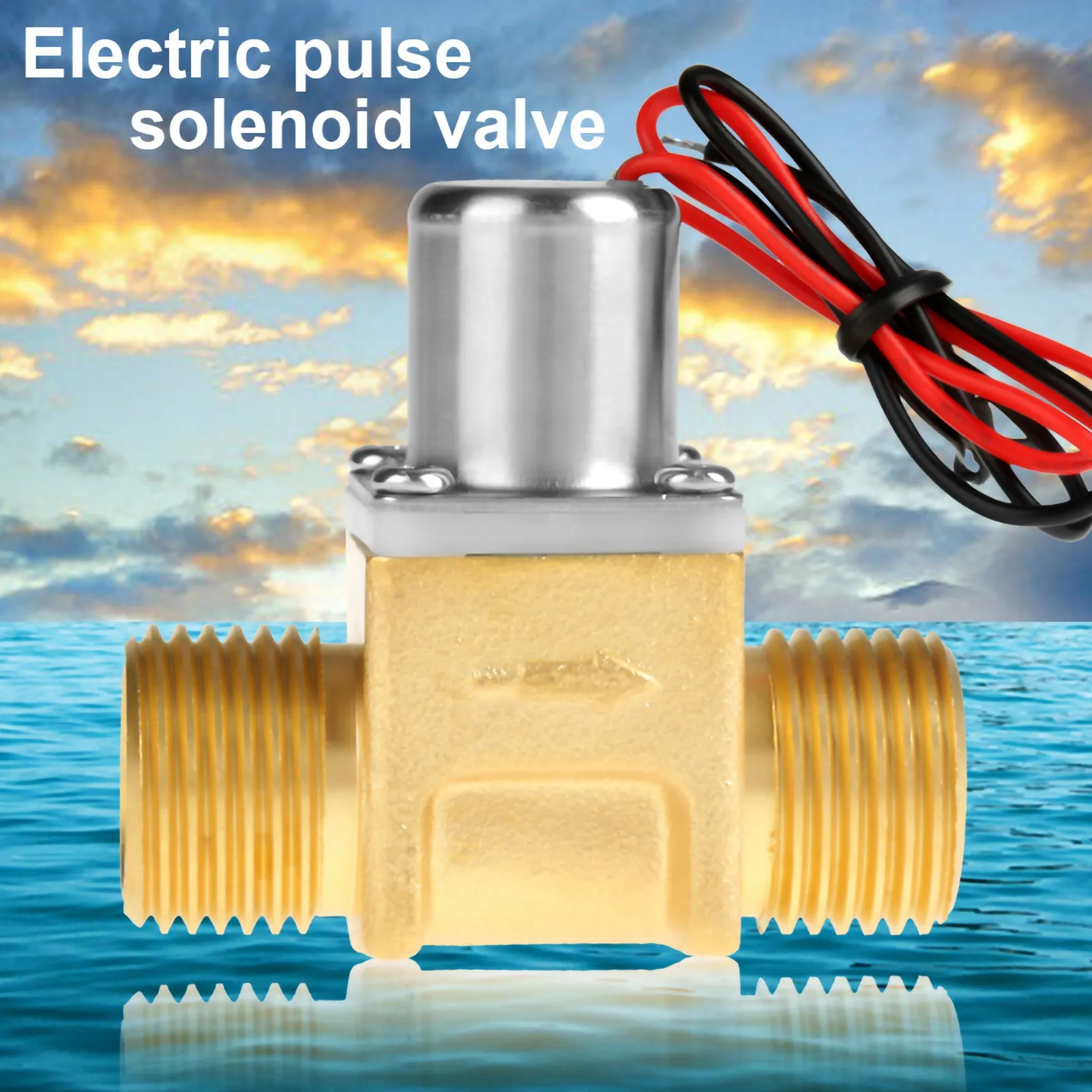 DC 4.5V 1/2" Water Flow Pulse Electromagnetic Valve Brass Solenoid Valve