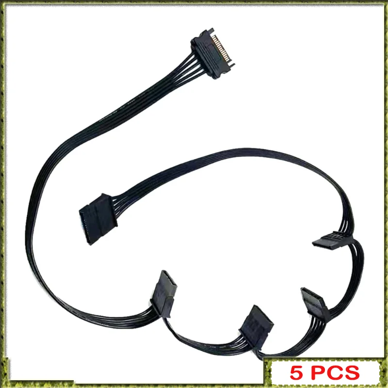 5pcs Power Supply Cable Storage SATA Public 1 Cent 5 Mother SATA 15P 1 To 5 Power Cord Serial Port SSD Hard Disk Power Cable