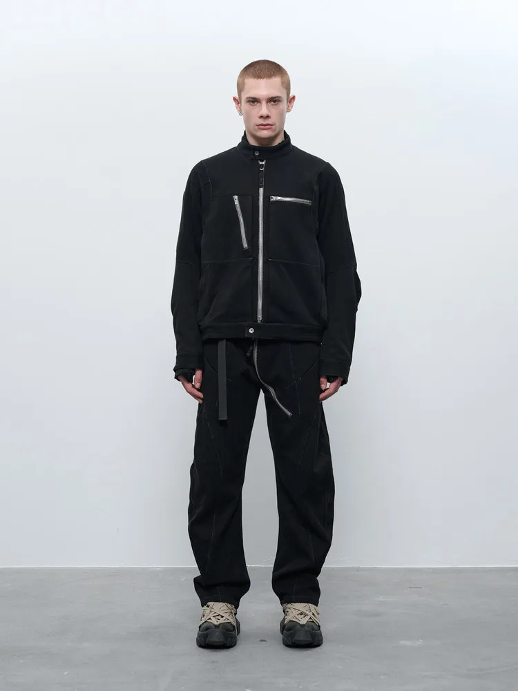 

Мотокуртка INCONSTANT 25AW J66 Knight из смесового хлопка и льна с жаккардовым узором «ёлочка», уличная мода, рабочая одежда, двусторонняя молния