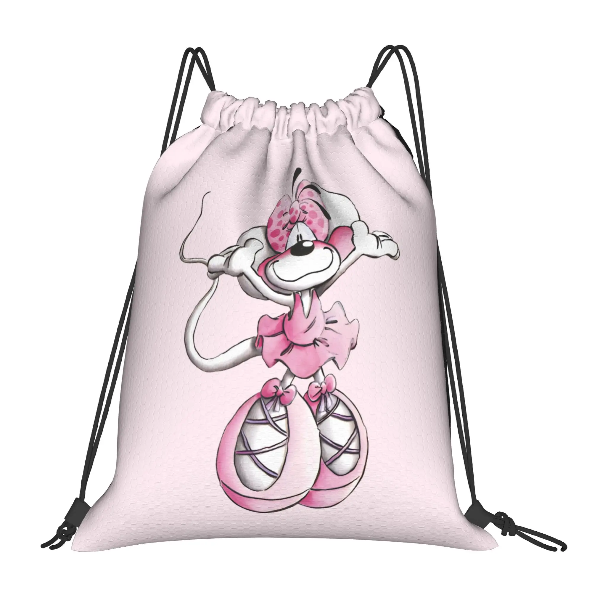 

Cartoon D-Diddl Drawstring Bags Sports Backpack Gym Sackpack Water Resistant String Bag for Yoga