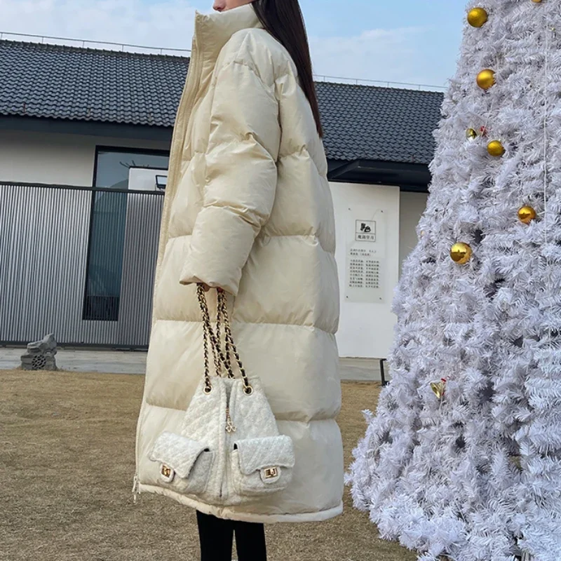 Winter Parkas Women Long Loose Coats Basic Keep Warm Korean Style Fashion Streetwear Students Young Simple Thicken 4 Colors OOTD