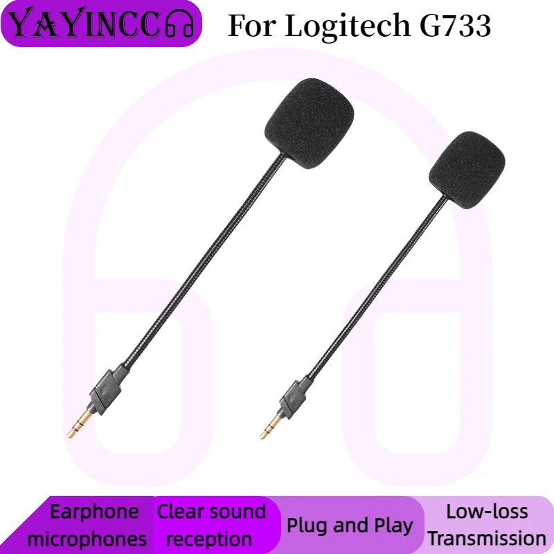 

YAYINCC Replacement Gaming Mics 3.5mm Game Microphone For Logitech G733 Detachable microphone rod plug and play MIC