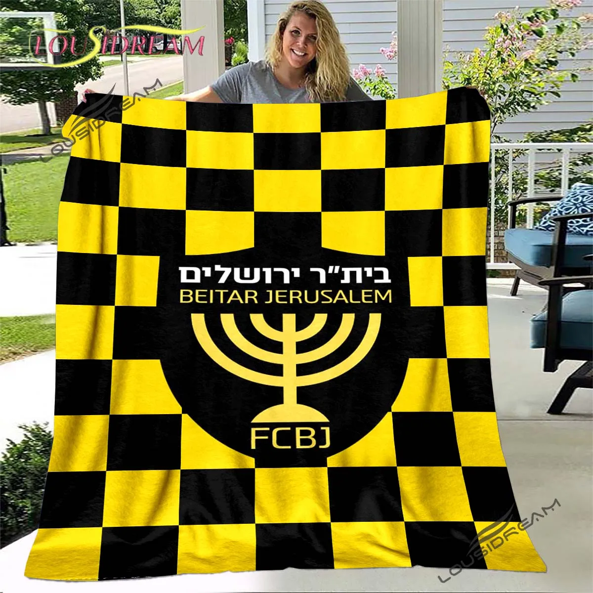 Beitar Jerusalem Fc Plaid For Kids Gift Plush Bed Cartoon Cute Beding Home Decoration Throw Blanket Football Cover