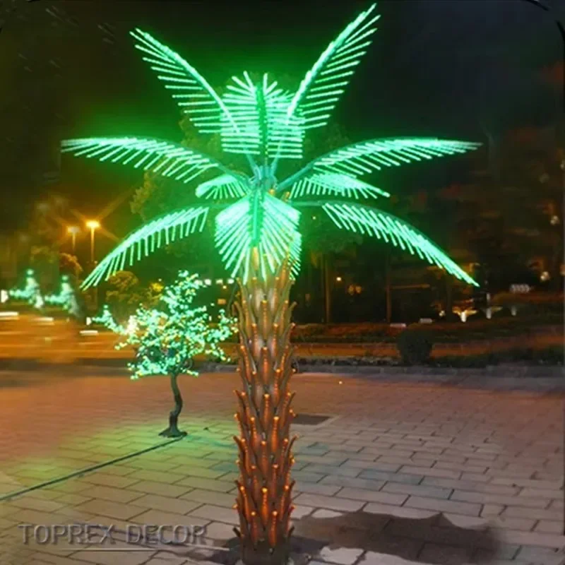 

H:3m green leaves led artificial palm trees sale for Indoor and Outdoor for Gardening and Holidays