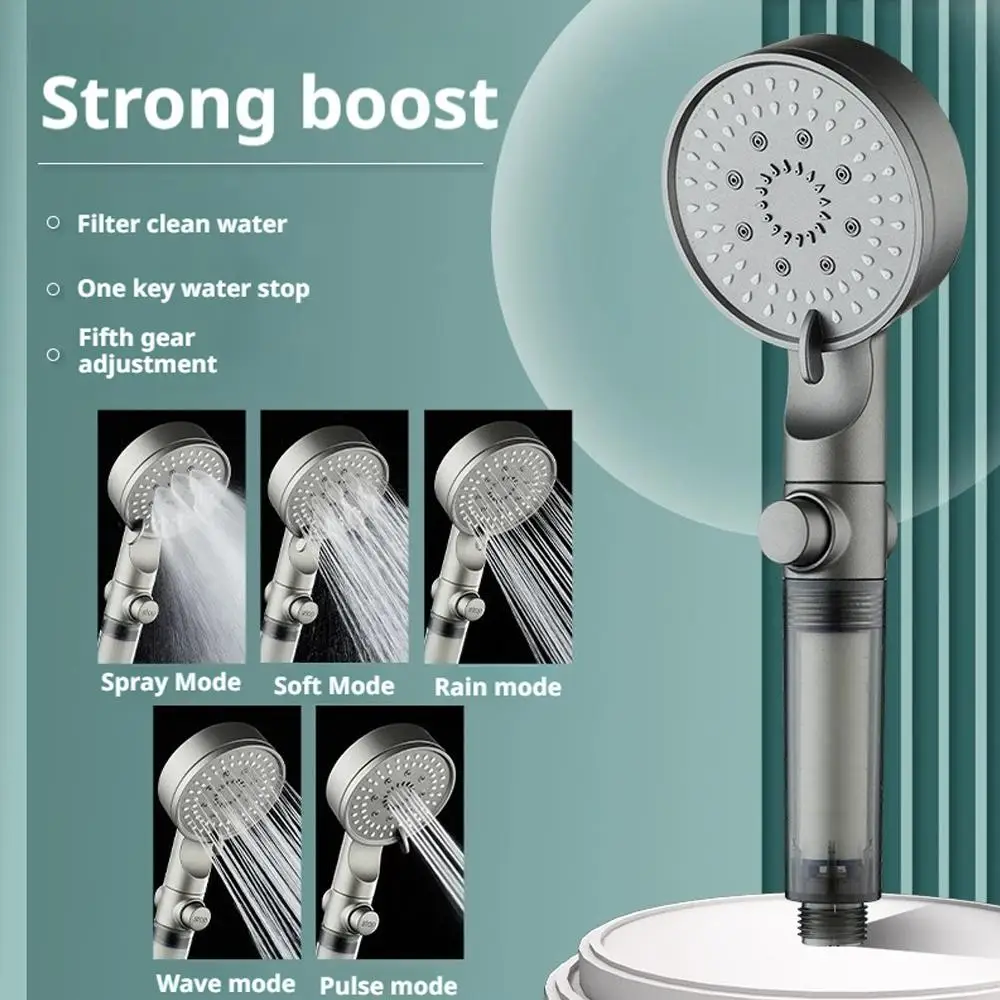 

5-скоростной фильтр под давлением, насадка для душа, ручной душ, домашний универсальный набор интерфейсов, розетка для воды, ванная комната, большой I7A6