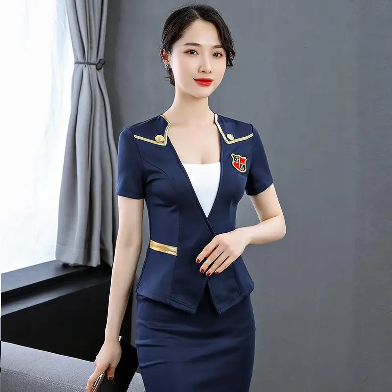 Women's New Workwear Set Hotel Waiter Beauty Salon Spa Massage Nail Art Coffee Shop Sexy Foot Bath Sauna Technician Tight Skirt