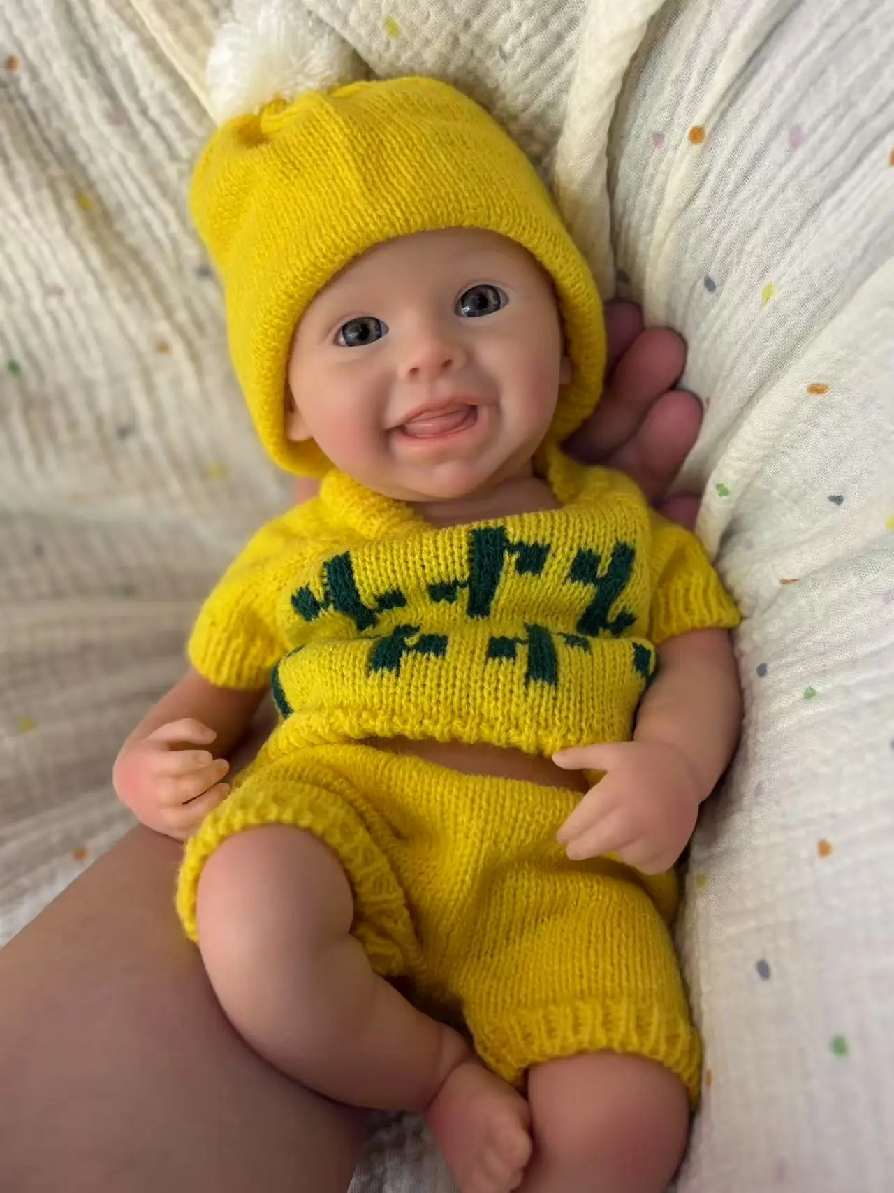 13-calowa Malowana Silikonowa Lalka Reborn Dziewczynka Harper, Cała z Miękkiego Silikonu, Noworodek z Uroczy Strójkiem dla Dzieci