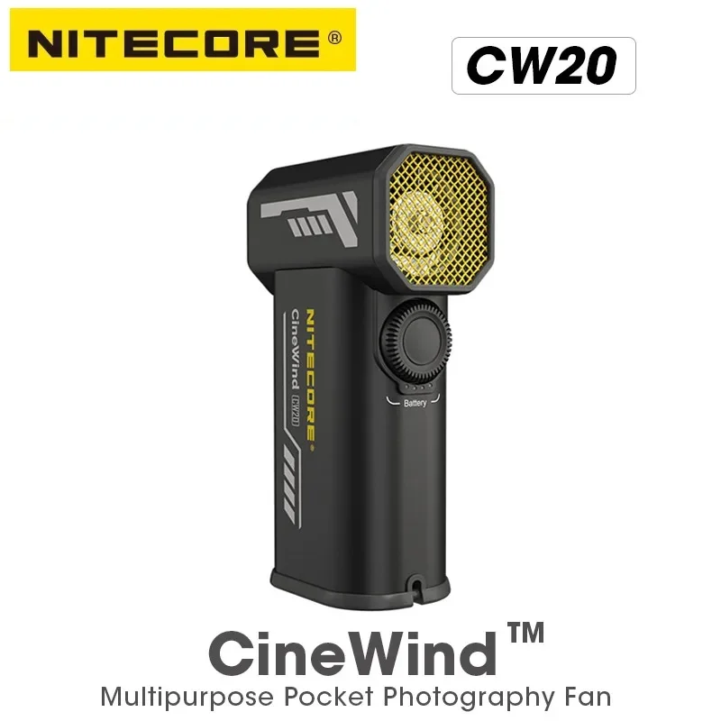 NITECORE Multipurpose Pocket Photography Fan Electric Portable Fan Stepless Wind Blower 100W Power Brushless Motor for Cleaner