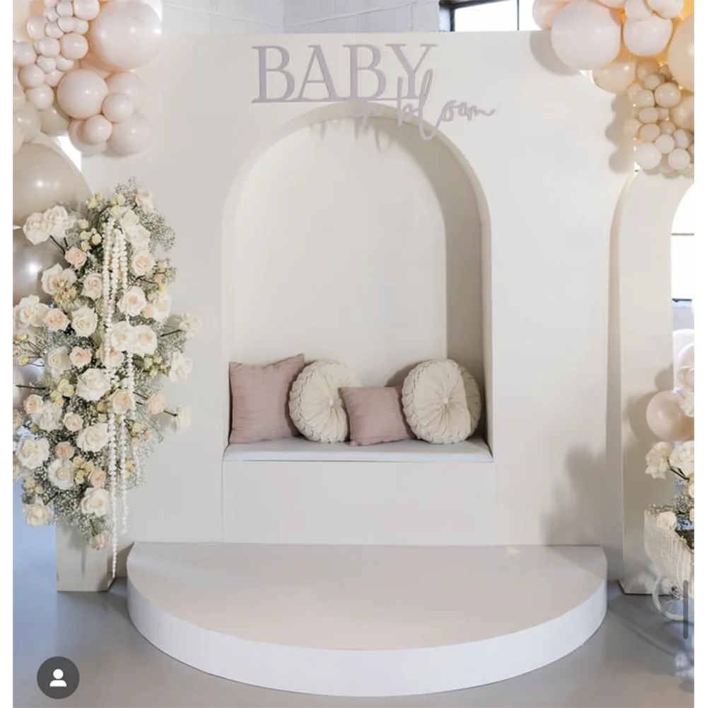 Custom size Square backdrop Oh baby Balloon Arch Floral Wall Decoration Baby in Bloom Baby Shower Decorations