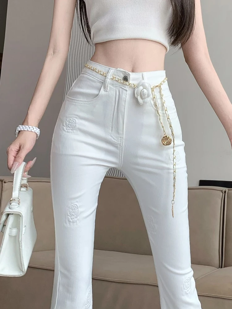 

Retro micro flared jeans women's 2025 New autumn high waist slim trendy fashion versatile floor pants