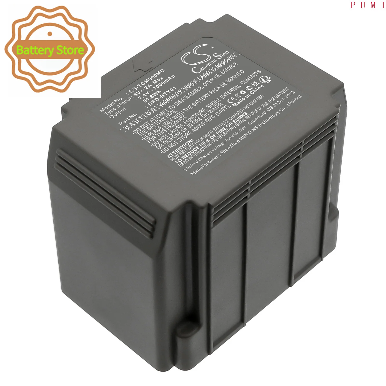 CS Replacement Battery for Tactacam Defend,actacam Defend Solar Panel Cellular Security Camera PN:DFD-BTY01, 7000mAh / 51.8Wh