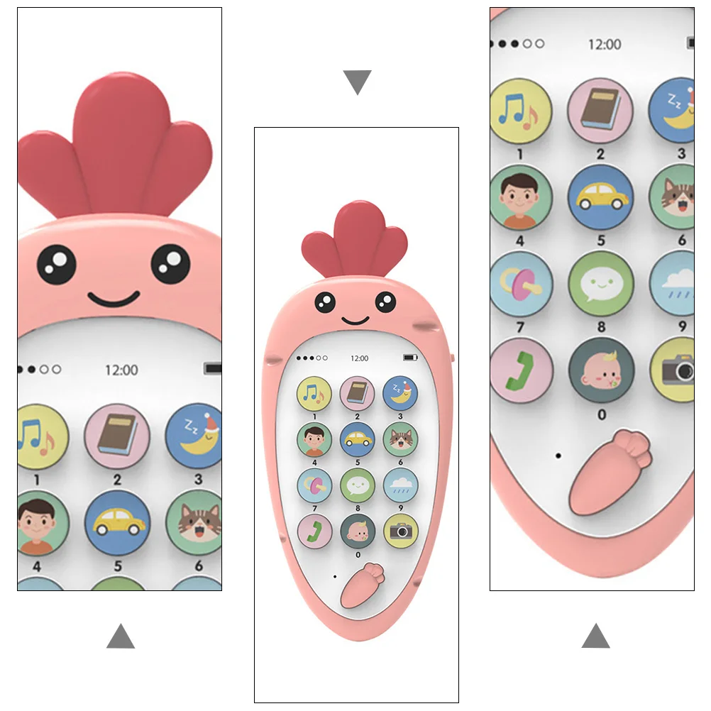 

Soft Touch Baby Soothing Phone USB Rechargeable Teething Infants Portable Kids Phone Toy Bilingual Early Childhood