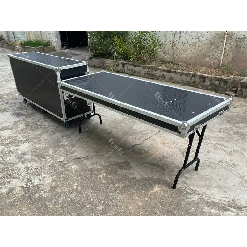 Flight Case Tool Box Garage Van Storage Case With 10 Drawers and Side Tables