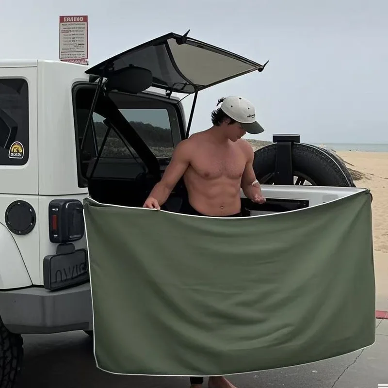 Outdoor bath towel, magnetic bath towel, outdoor bathing beach magnetic towel, sand fiber quick-dry beach towel