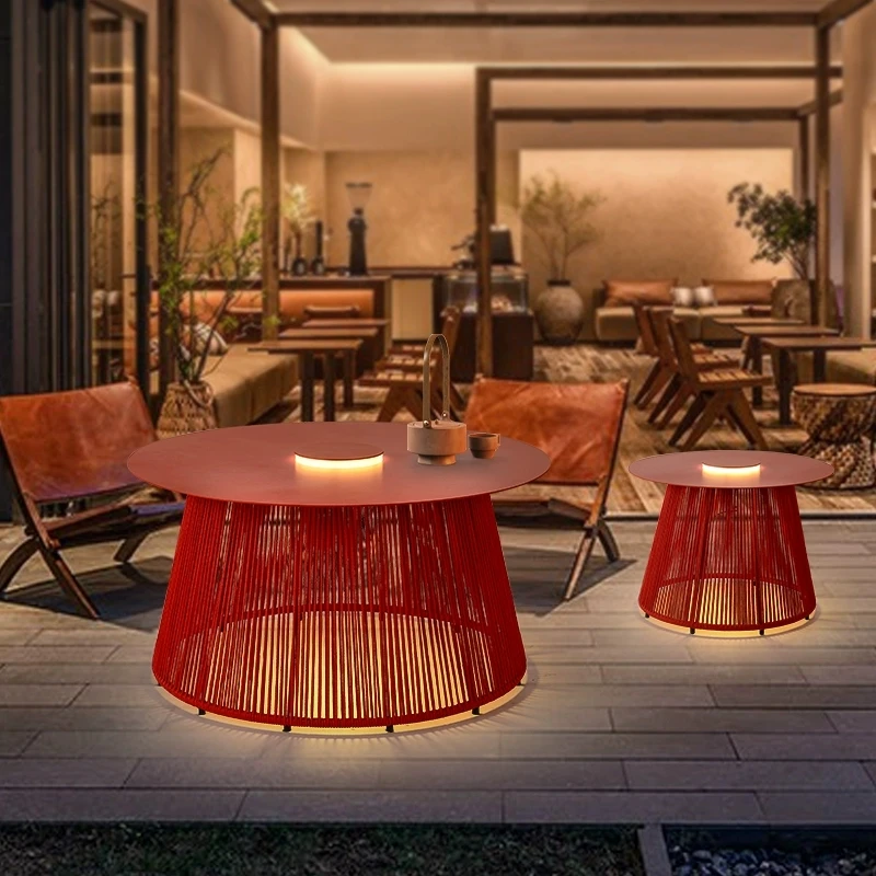 شحن بالطاقة الشمسية IP65 مقاوم للماء مصباح أرضي للتخزين فندق فيلا المناظر الطبيعية في الهواء الطلق مصباح حديقة أضواء طاولة القهوة مقاومة للماء #5