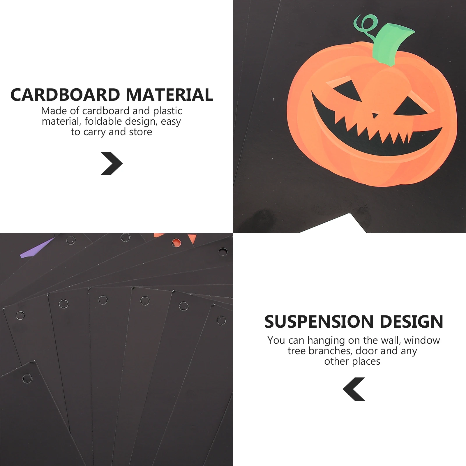 

Halloween Birthday Banner Ghost Pumpkin Hanging Bunting Party Supplies Halloween Decorative Banner Fireplace Window