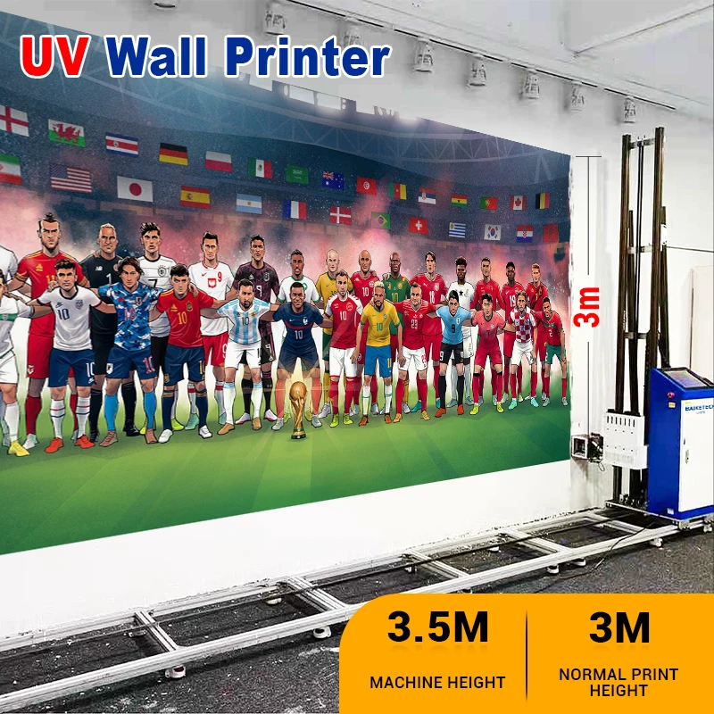 TH-WP200 مصنع 3D الحبر المائي جدار عمودي طابعة نافثة للحبر نوع السكك الحديدية آلة الطباعة الداخلية والخارجية