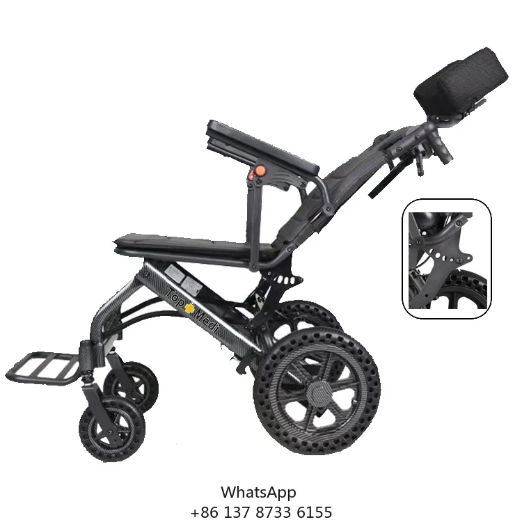 Lightweight Wheelchair Transit High Back Wheelchair With Head Support