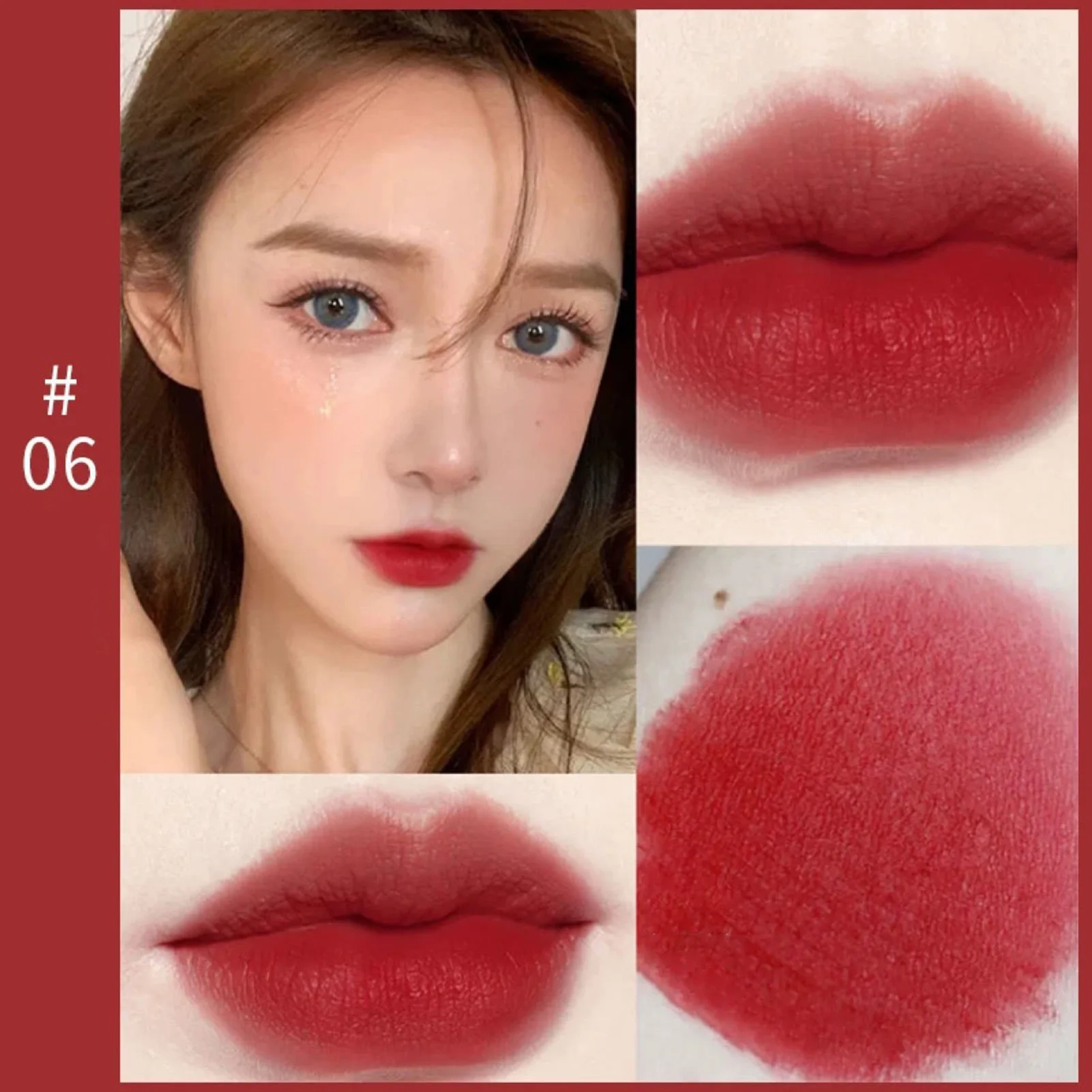 Matte Finish Lip Stain Vivid Coloring Buildable and Blendable Lip Tint Lip Glaze for Daily Lip Makeup