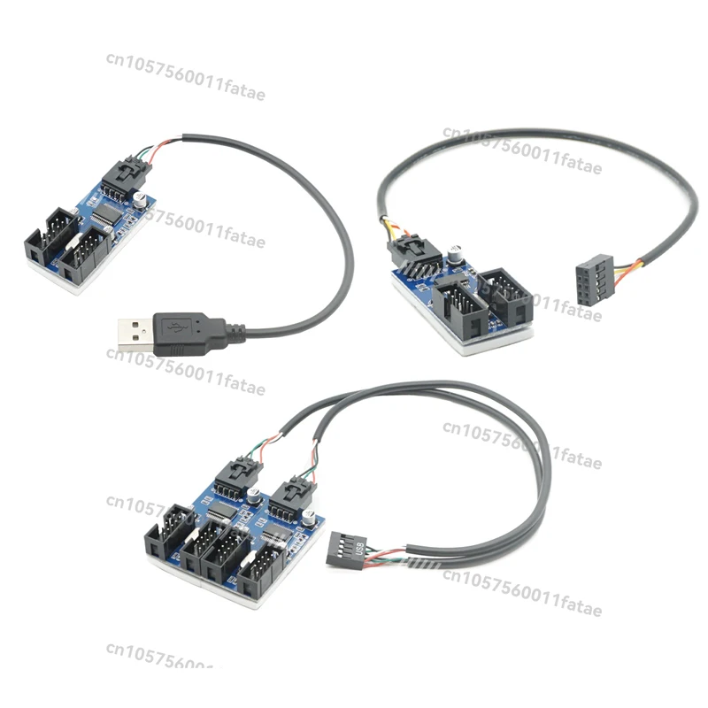 

Main Board 9-pin USB Head Multiplier 1 To 2 Ports 4 Ports Male Seat 9PIN Female 1 Drag 4 Splitter Adapter Card Cable