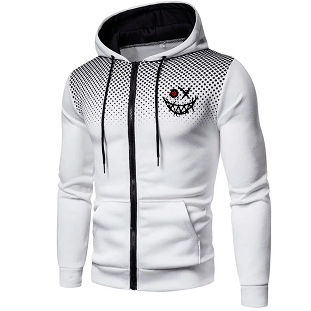 

Quality Autumn Winter Versatile Men's Sweatshirts Zip Jacket Daily Hoodies Fashion Mens Casual Outdoors Printing Sports Clothing