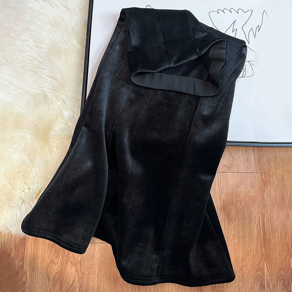 

Commuting Elegant Long Skirt Fleece Long Skirt Black As Pictures Show Fishtail Skirt Elegant High Waist Thickening