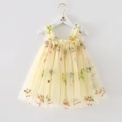 Toddler Embroidery Flower tutu Summer Dresses