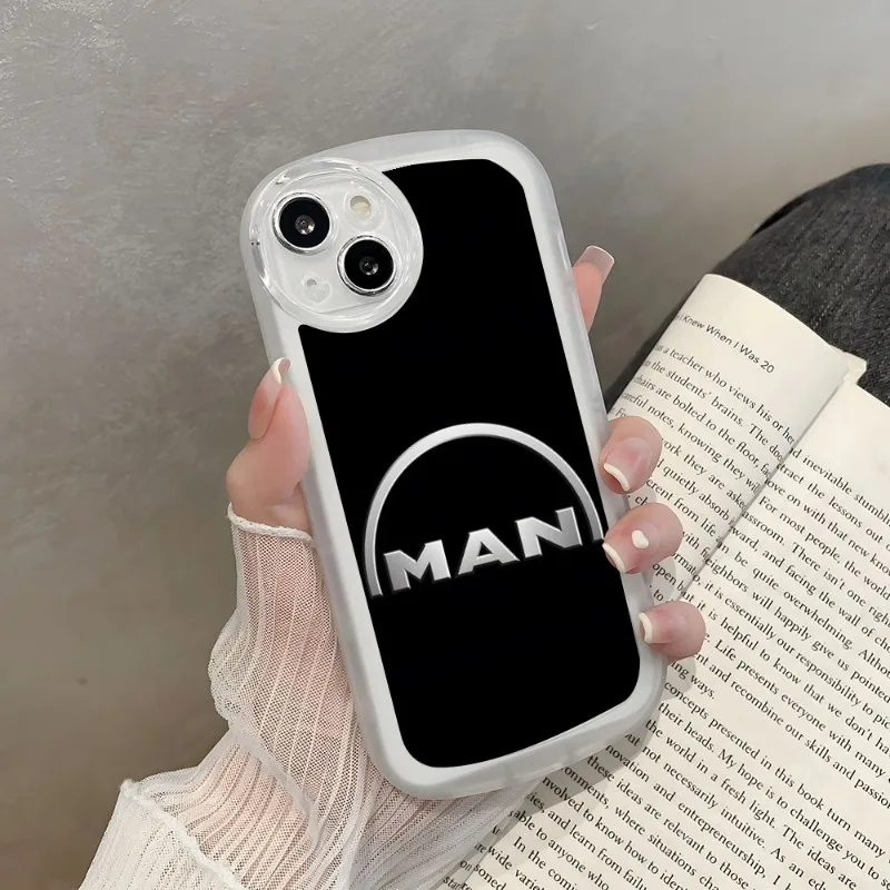 Man Trucks Logo Telefoonhoesje Voor Iphone 14 Pro Max 11 12 13 Mini X Xr Xs 7 8 Plus Angel Ogen Grote Pupil Lens Siliconen