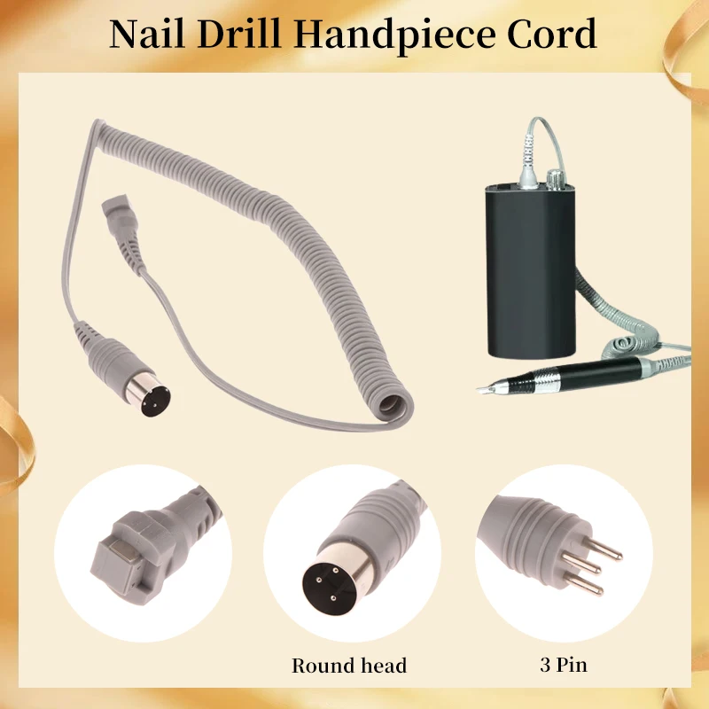 Cavo a 3 pin per manipolo per trapano per unghie UP200 35000 giri/min Attrezzatura per manicure elettrica Gambo a mano Strumenti per nail art Accessori