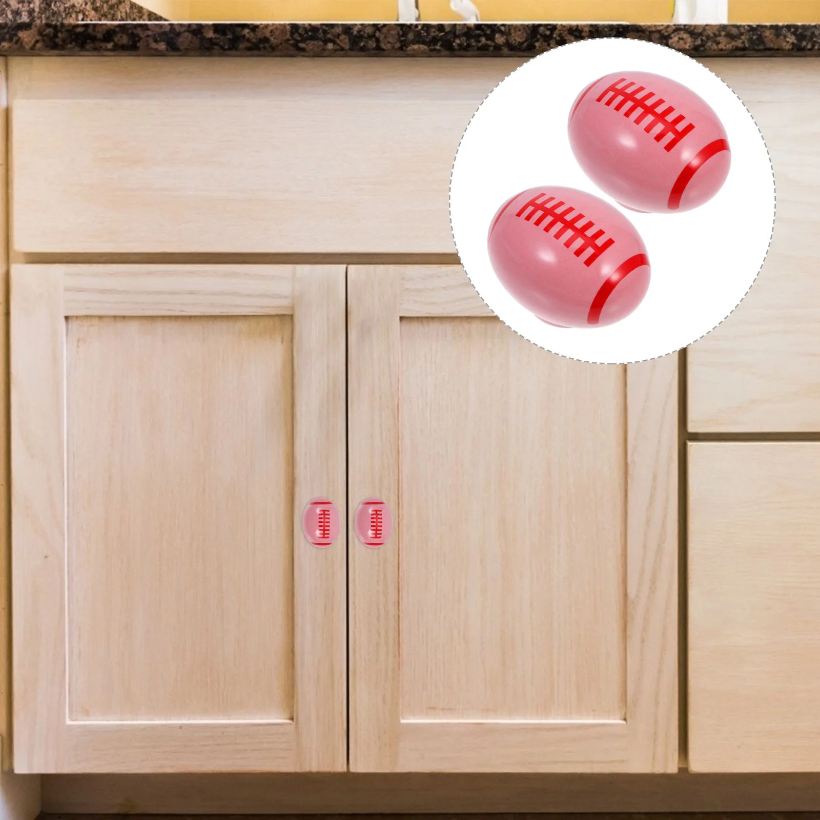 2 Pcs Rugby Puller Closet Door Knobs Cabinet Ceramic Pulls for Doors Handle Kids Dresser Drawer Hardware