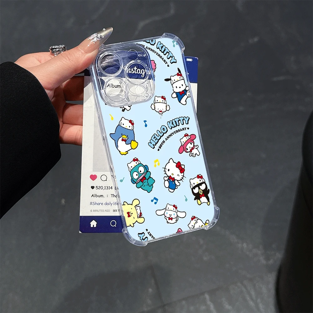 

Hello Kitty Soft Phone Case For IPhone 14 IPhone 16/15/14/13/12/11/x/xs/xs Max Women Clear Phone Case Hellokitty 2025 New