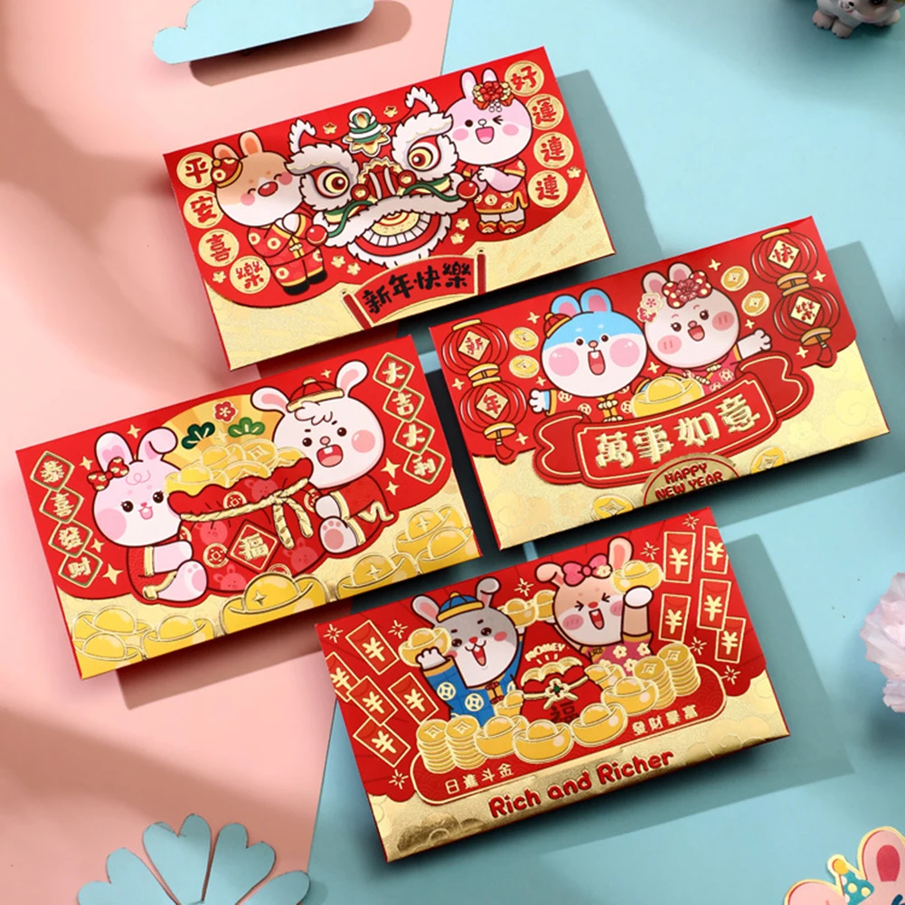 Nieuwe Jaar Rode Pocket Klassieke Stijl Creatieve Chinese Nieuwe Jaar Lente Festival Rode Envelop 10Pcs