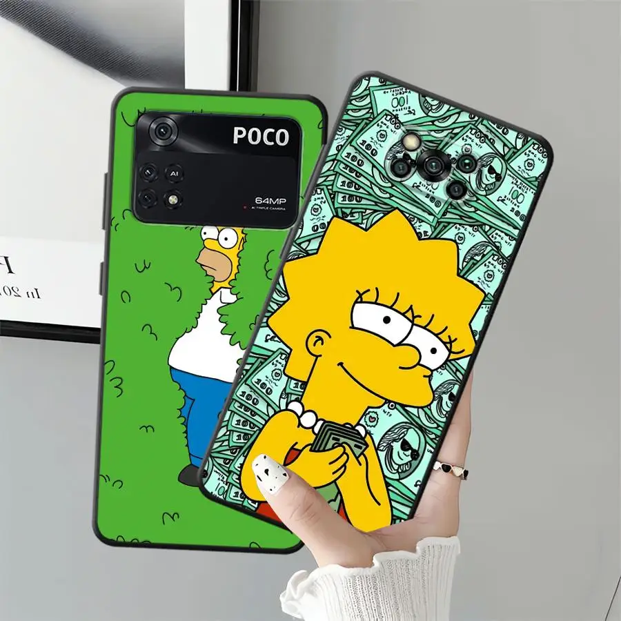 Black Soft Phone Cover Case for Xiaomi Poco F8 M5 C50 X3 X4 X5 X7 Pro C71 C61 F1 C75 M3 M4 M7 Pro F3 Funny Homer Simpson view 4