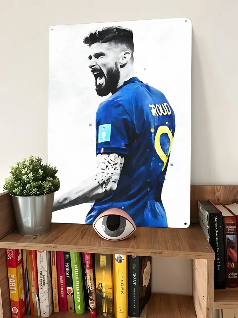 ملصق أوليفييه جيرود فرنسا لاعب كرة القدم علامات معدنية لتزيين غرفة الألعاب علامة قصدير مخصصة لتزيين جدران الفن ريترو