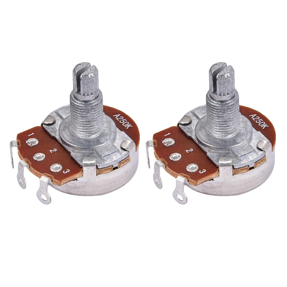 

2pcs A250K Large Potentiometer Long Knurled Split Shaft For Electric Bass Guitar Volume Tone Control Audio Taper Instrument