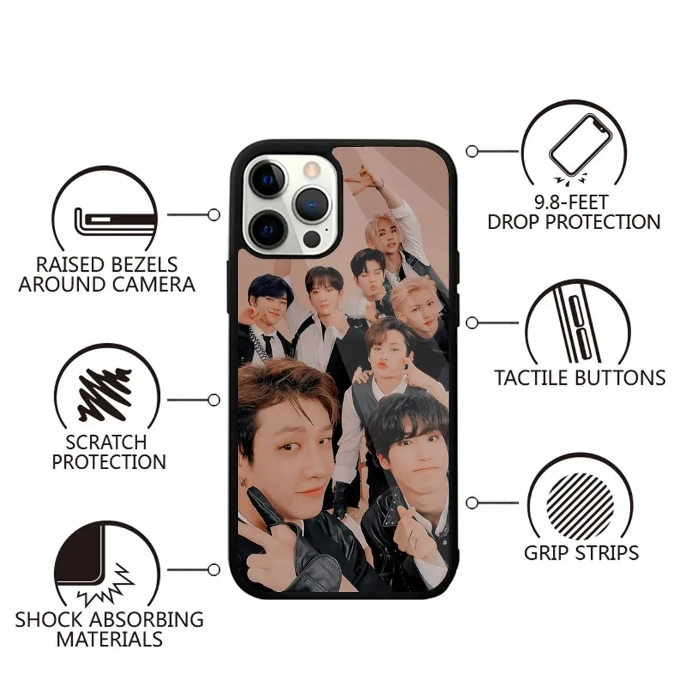 Custodia per telefono K-Kpop Stray Kids per iPhone 15,14,13,12,11,Plus,Pro,Max Mini Magsafe ricarica Wireless magnetica