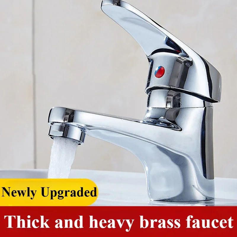 

Brass alloy faucet single hole washbasin faucet, bathroom sink hot and cold faucet, bathroom basin wash basin single cold faucet