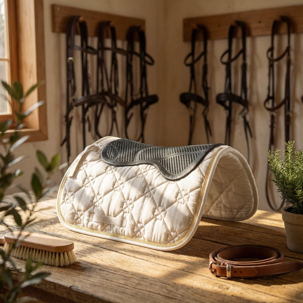 Saddle Pad Insert Contoured Saddle Pad with Holes Shock-Absorbing Comfortable for Equestrians, Horseback Riding