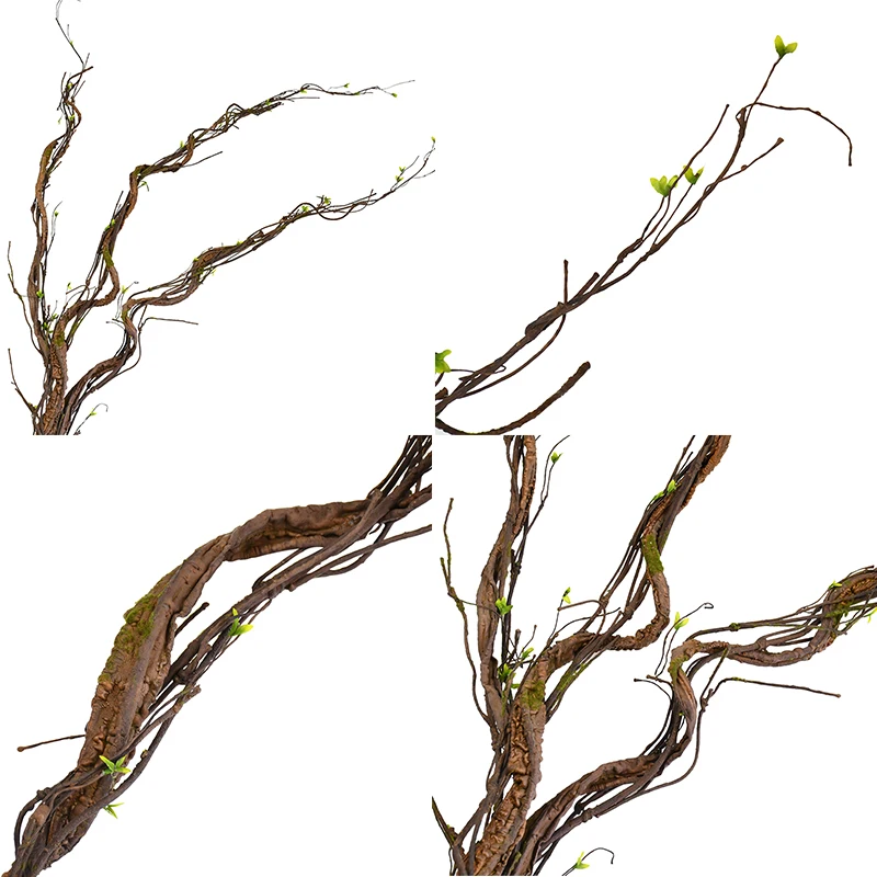 

1pc Simulation Large Deadwood Tree Rattan Artificial Dried Tree Branch Plant Long Soft Wedding Home Decor Simulation Spiral Vine