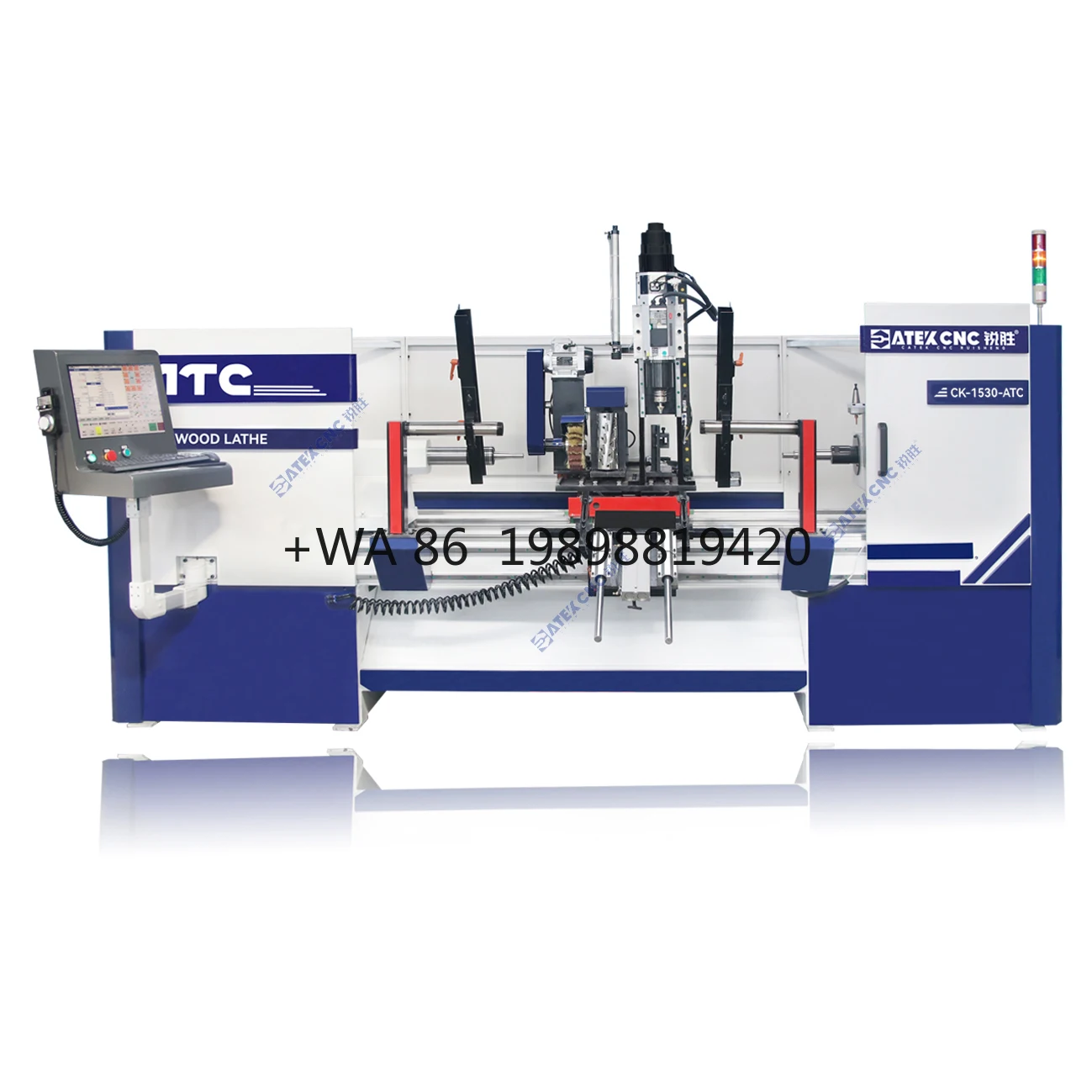 Cnc Lathe Cutting Machine Automatic Tool Change Lathe Machine for Wood with Spindle CK-1530-ATC Fast Speed Made in China